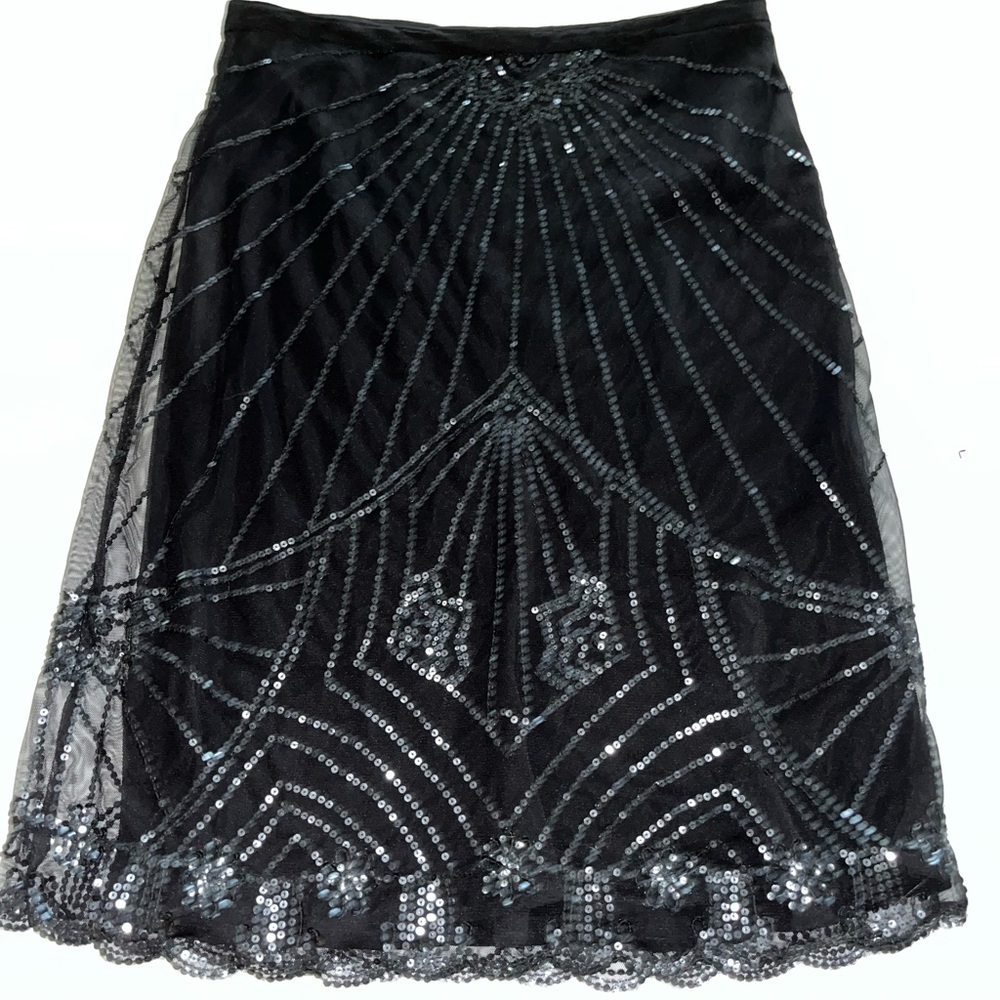 Elegant Black Sequin Skirt